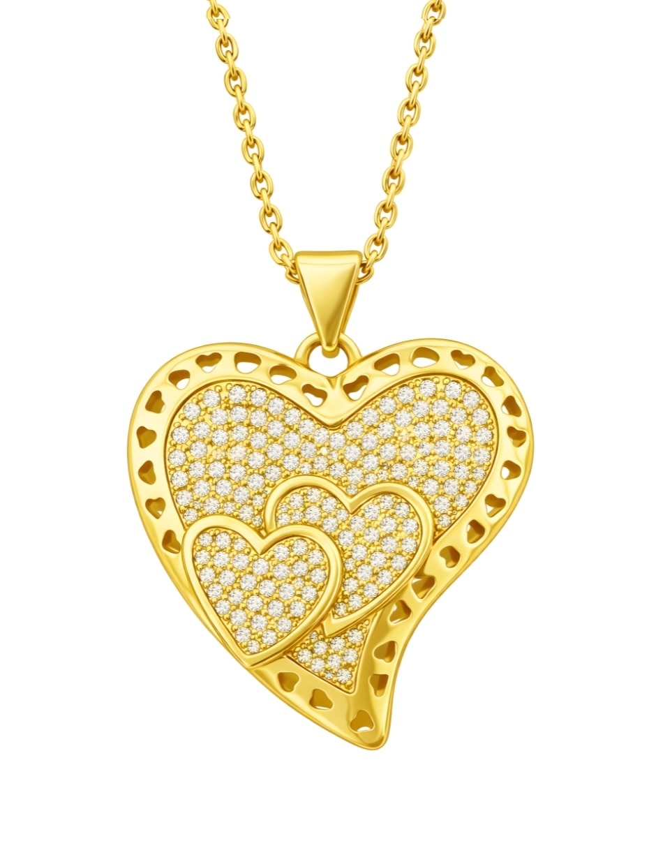 Collar de corazón Aurore con acabado de chapa de oro 18 K