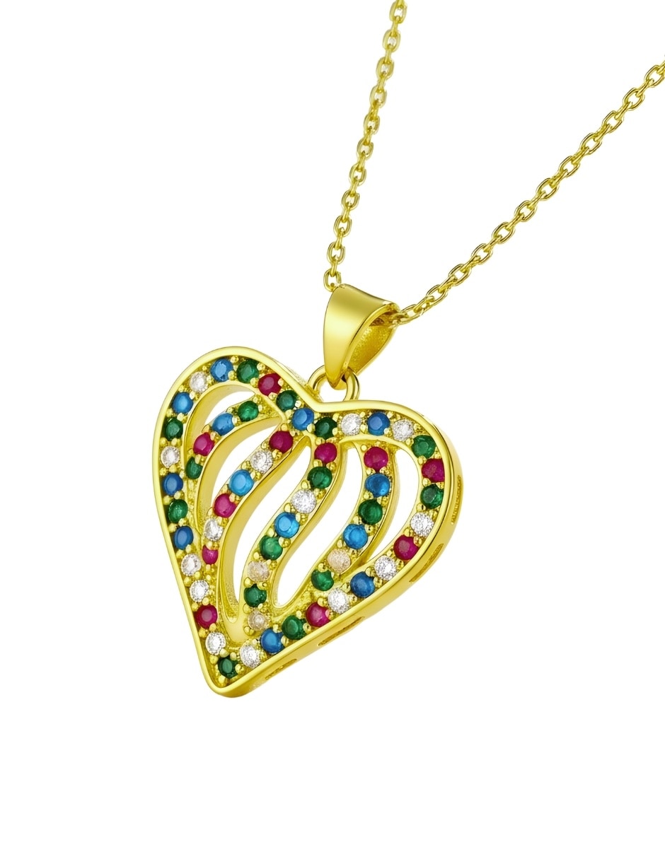 Collar de corazón Zvezda Aurore de chapa de oro