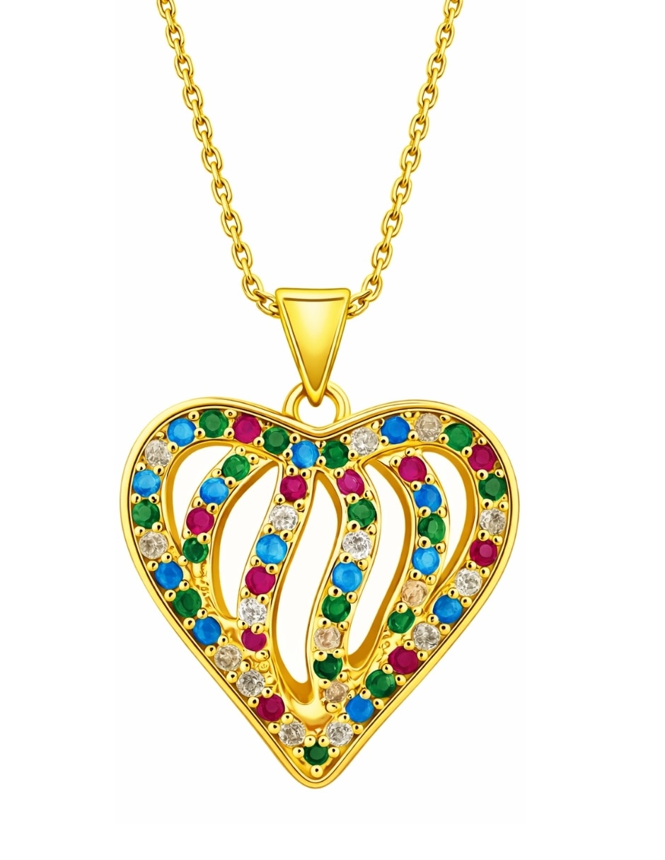 Collar de corazón Aurore de chapa de oro