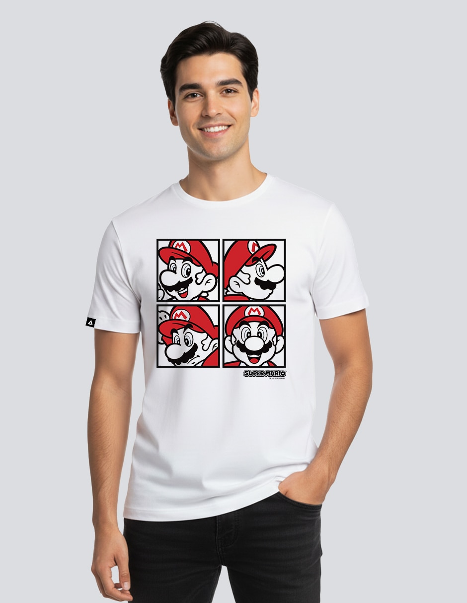 Playera Super Mario cuello redondo para hombre
