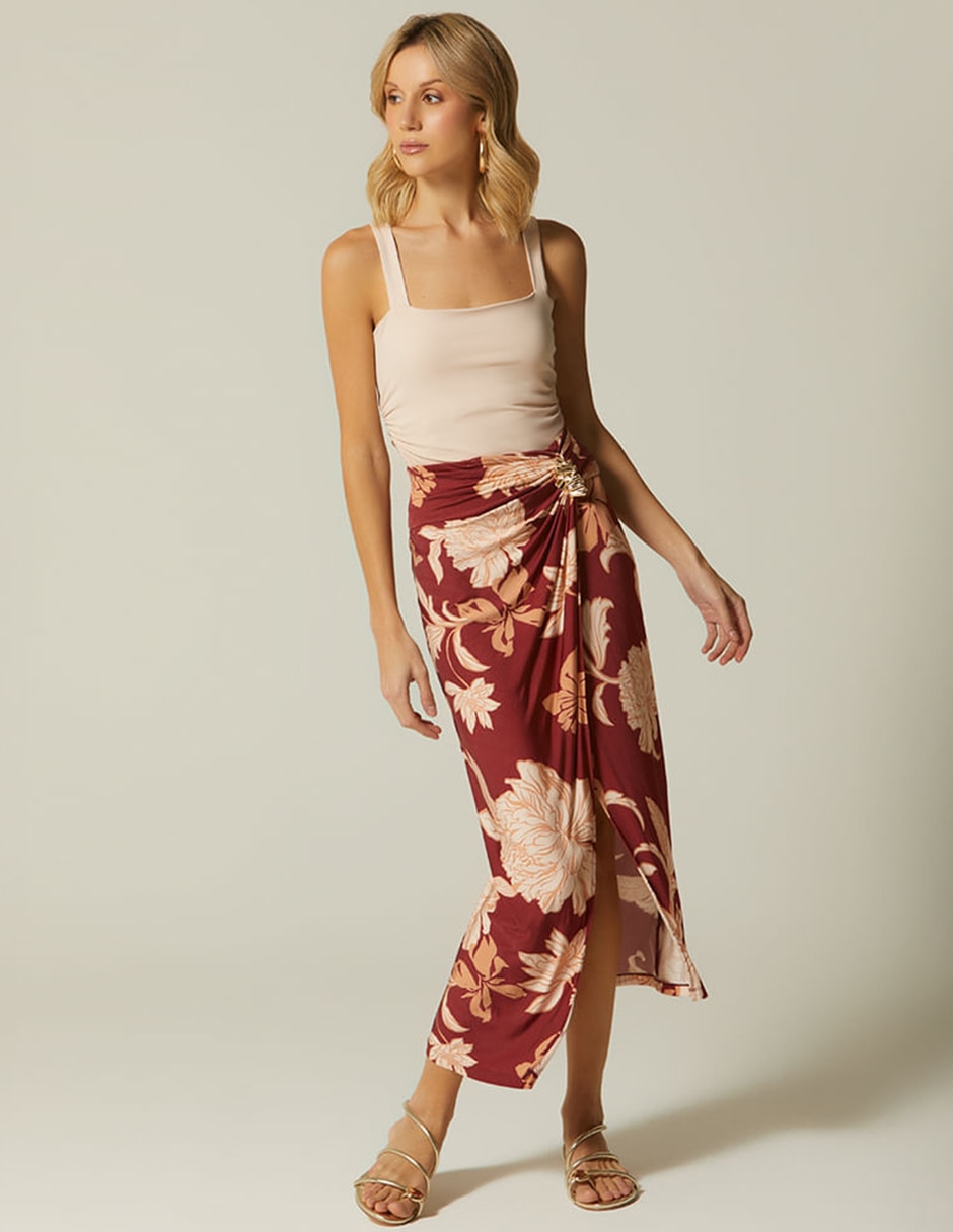 Falda midi studio f a la cintura