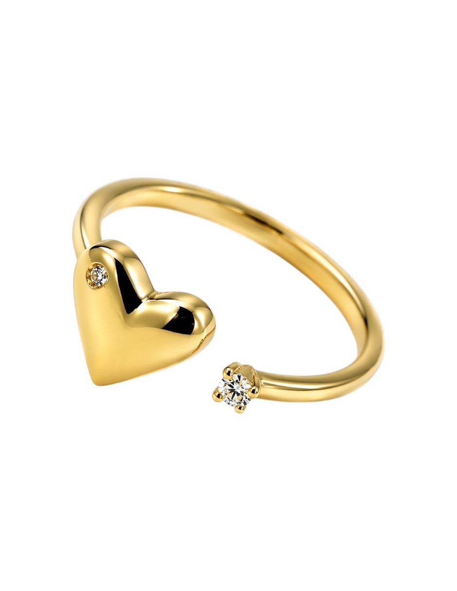 De corazón anillo 18 k de oro laminado zirconia ba–o de oro 2
