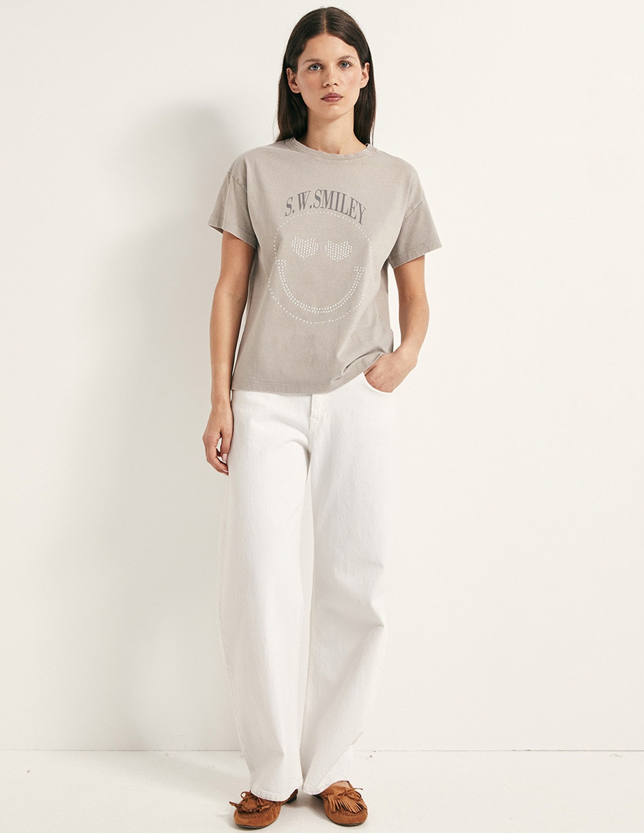 Playera manga corta cuello redondo para mujer 3