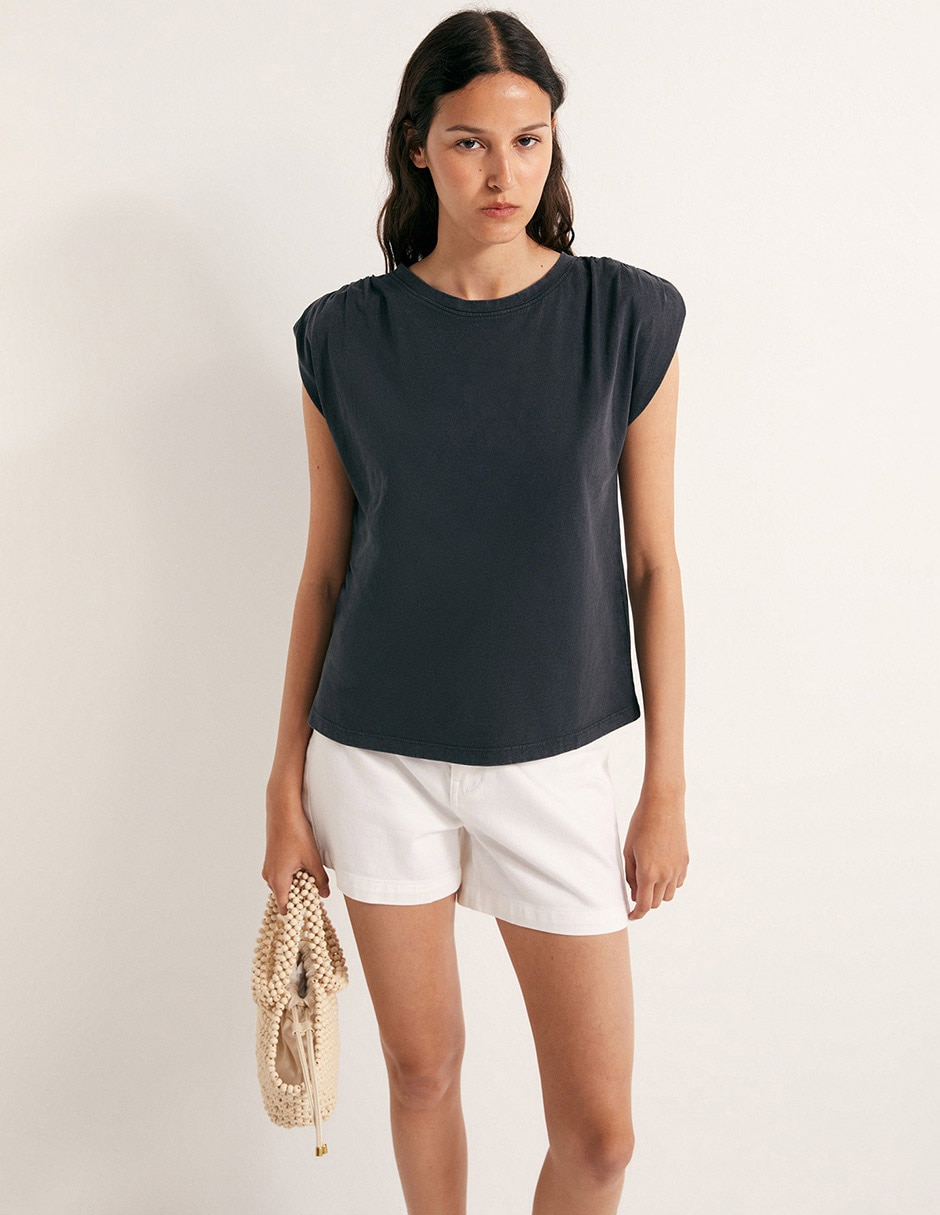 Playera manga corta cuello redondo para mujer 1