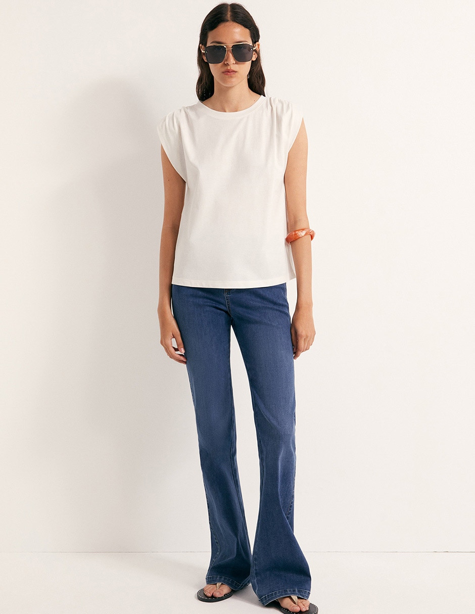 Playera manga corta cuello redondo para mujer Playera manga corta cuello redondo para mujer