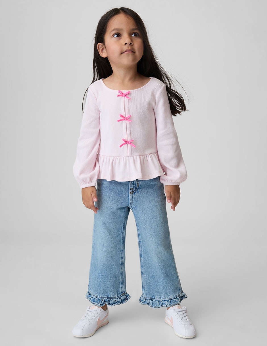 Jeans straight lavado claro para niña Jeans straight lavado claro para niña