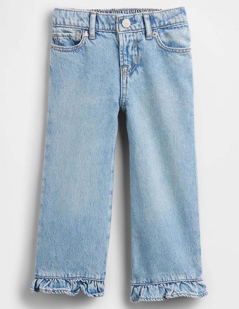 Jeans straight lavado claro para niña 2