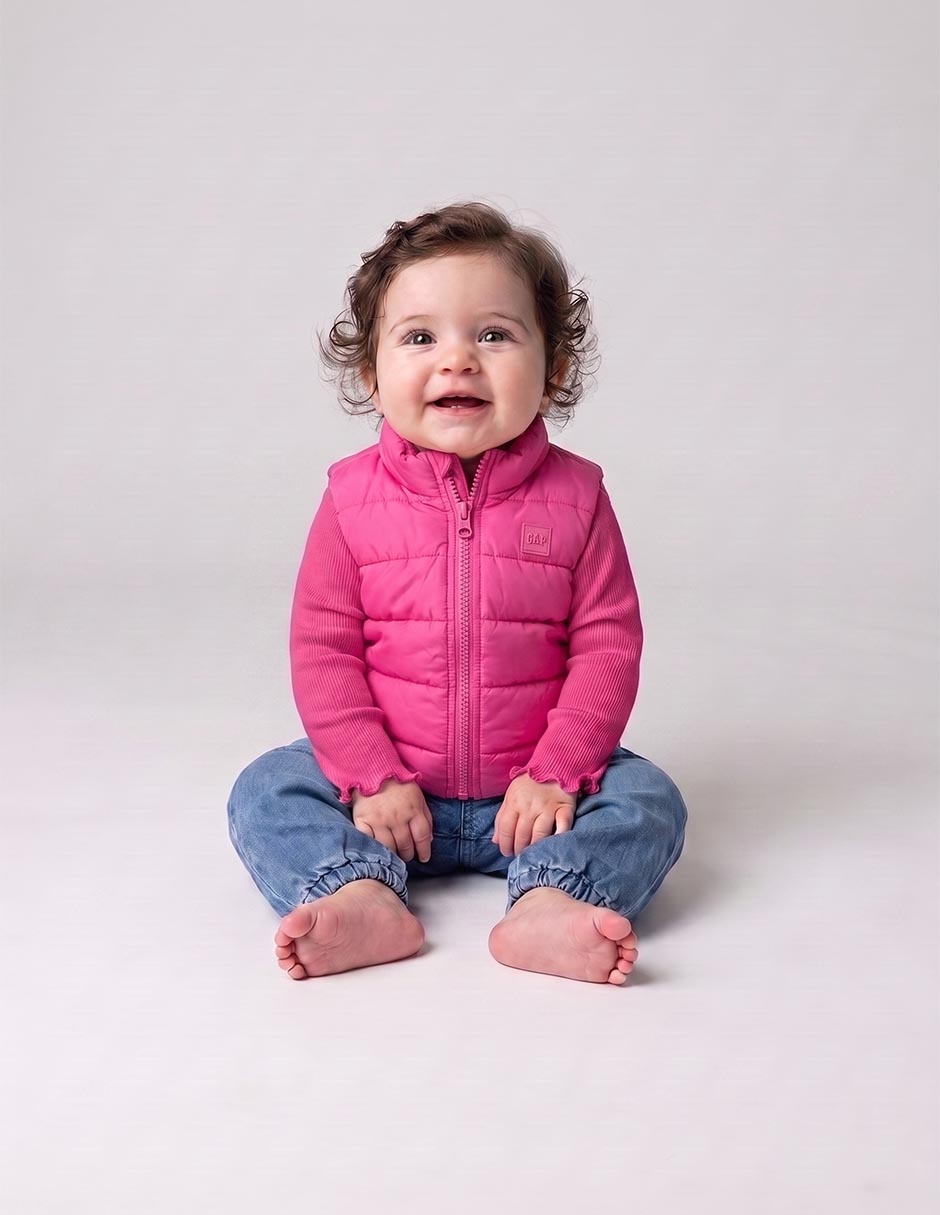 Chaleco capitonado para bebé niña Chaleco capitonado para bebé niña