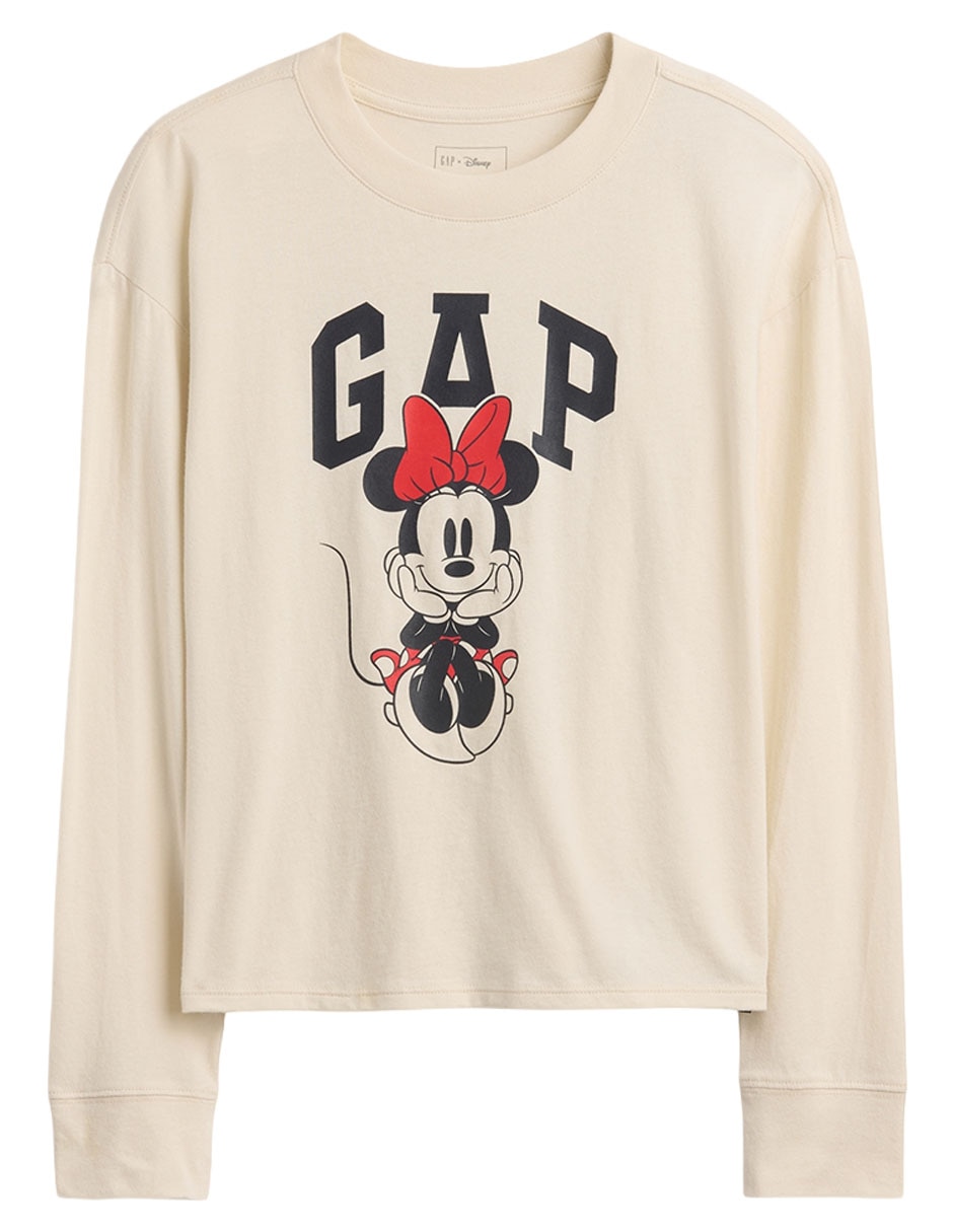 Playera Minnie Mouse manga larga para niña