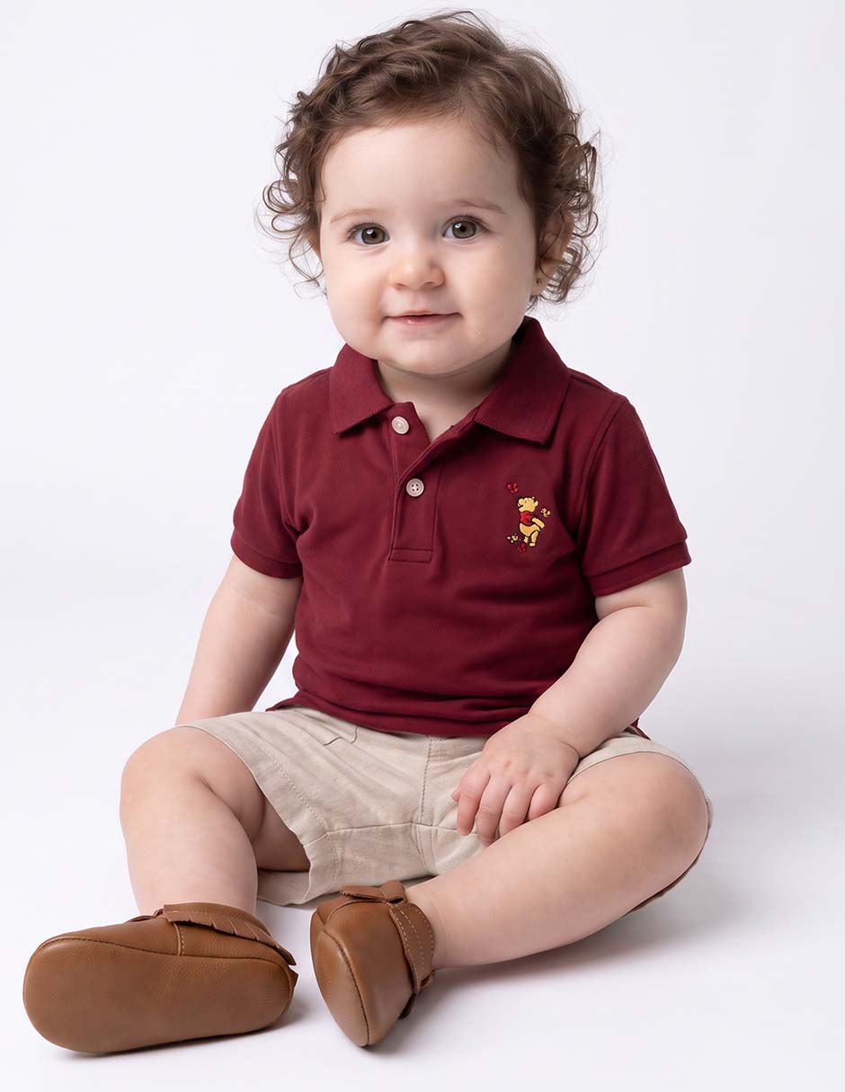 Playera tipo polo de algodón para bebé niño Playera tipo polo de algodón para bebé niño