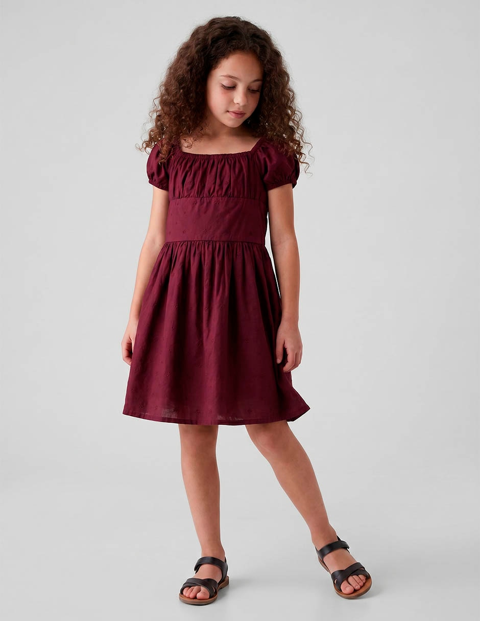 Vestido manga globo para niña