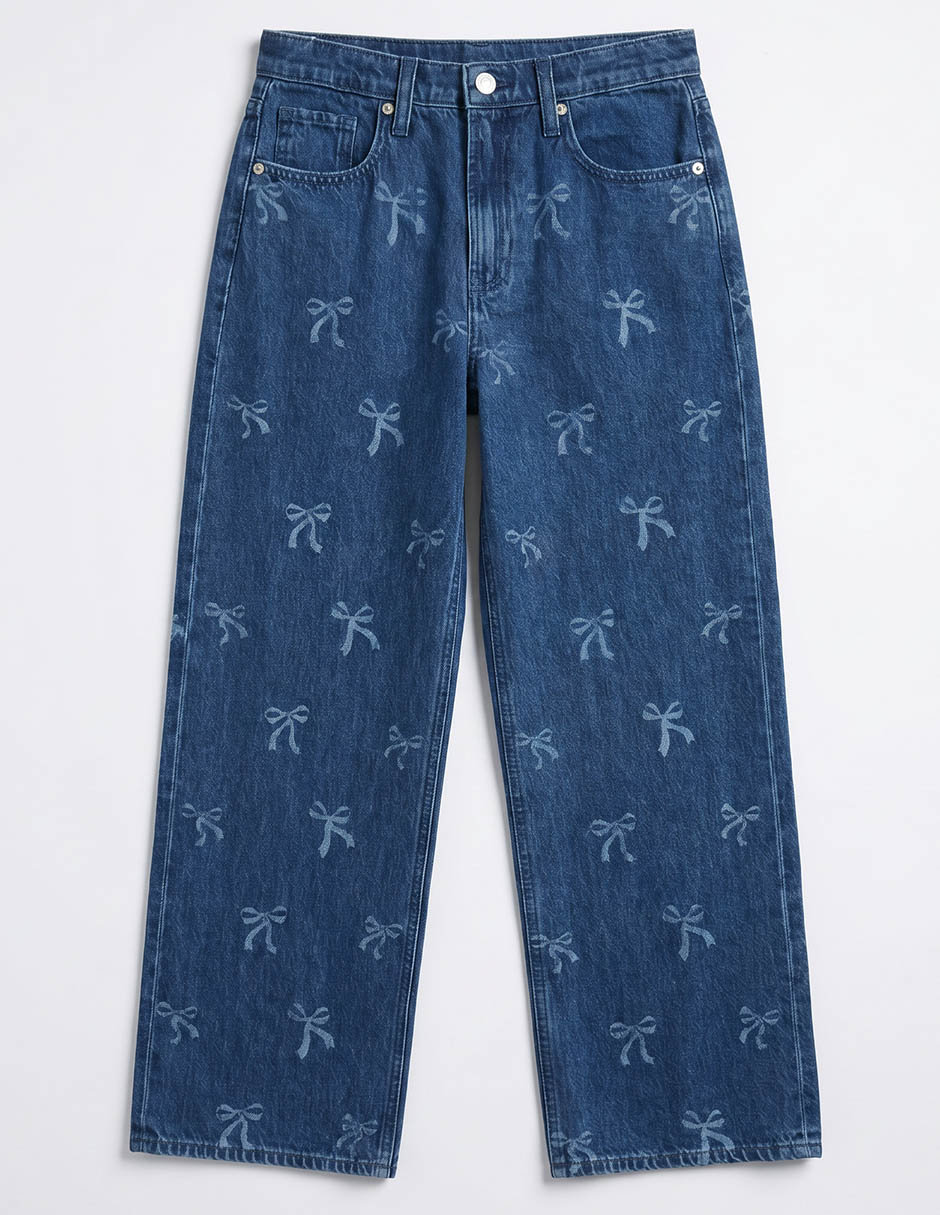 Jeans wide leg deslavado para niña 2