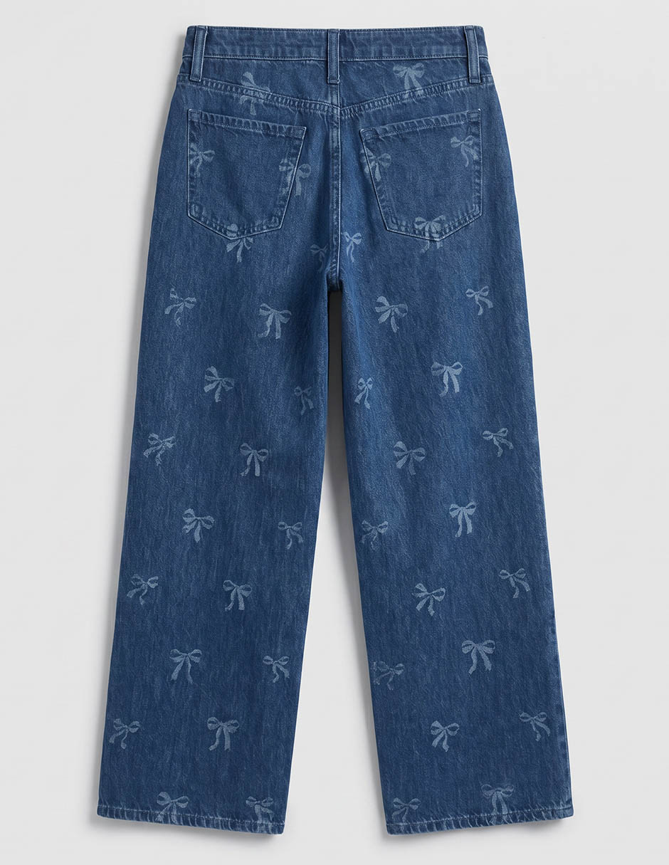 Jeans wide leg deslavado para niña 3