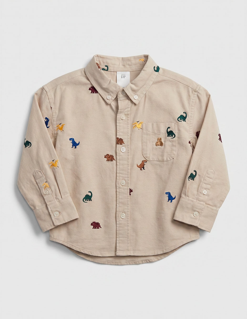 Camisa casual de algodón manga larga para niño 2