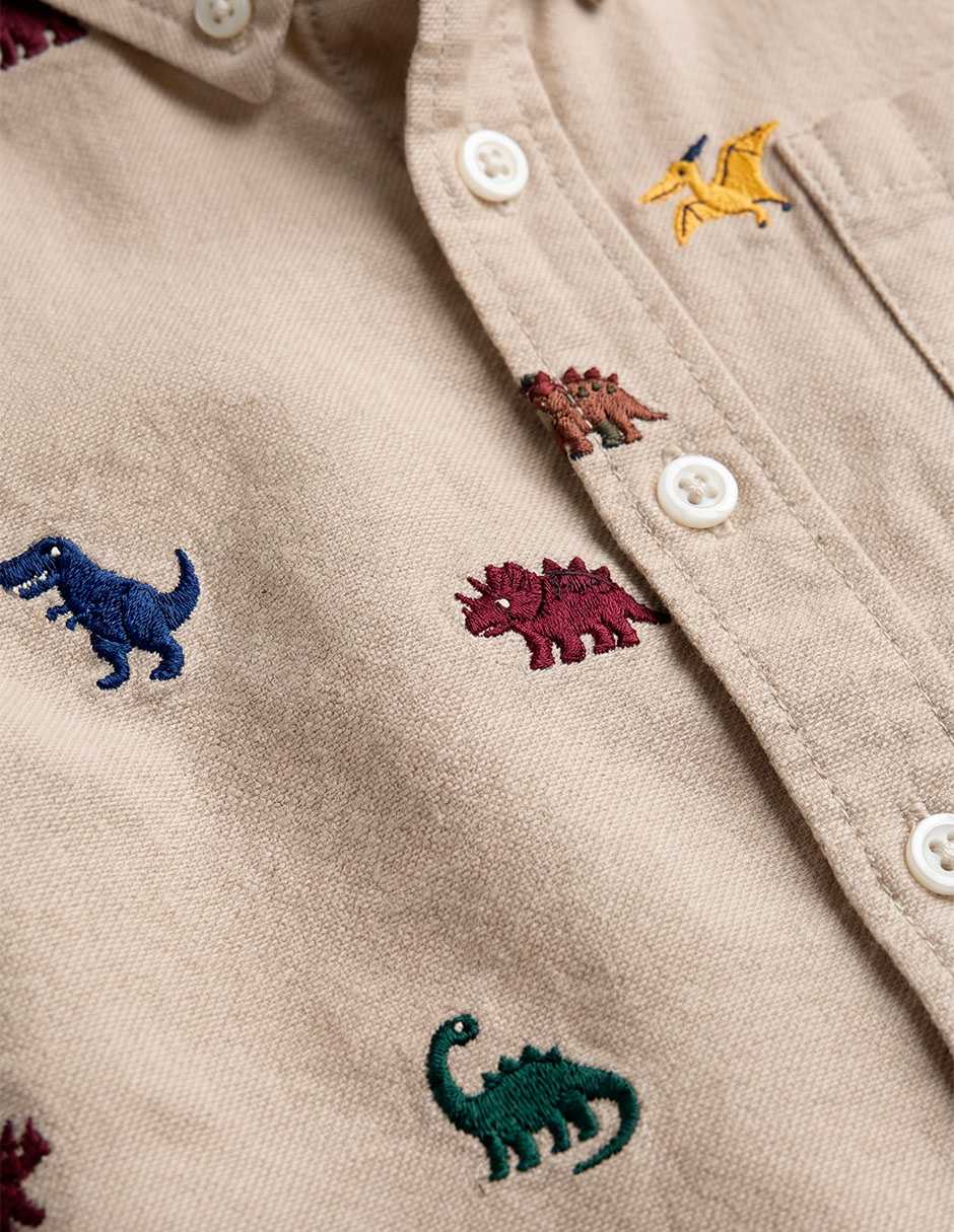 Camisa casual de algodón manga larga para niño 4