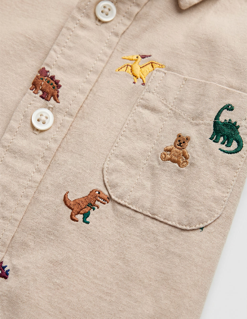 Camisa casual de algodón manga larga para niño 5