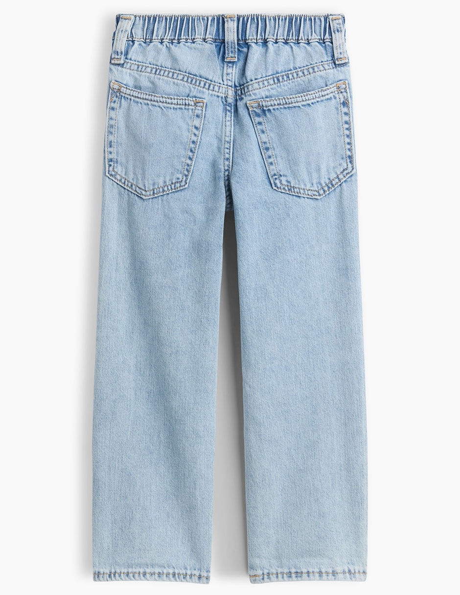 Jeans tiro medio lavado claro para niña 2
