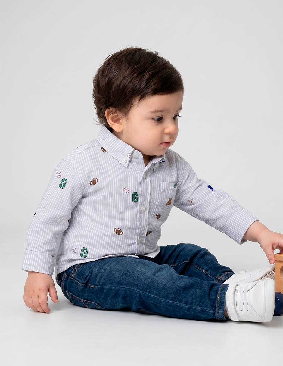 Camisa casual manga larga para niño