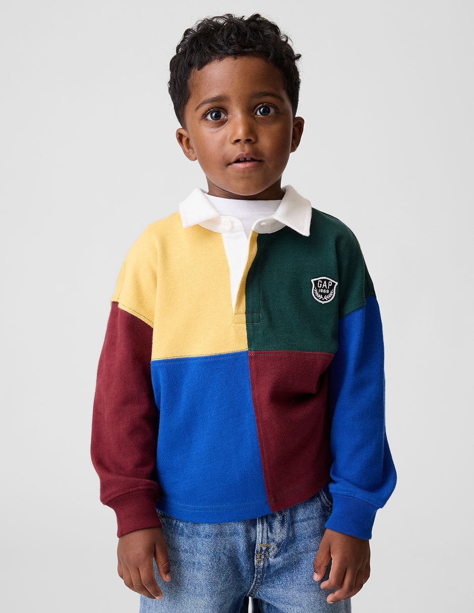 Playera tipo polo de algodón para niño