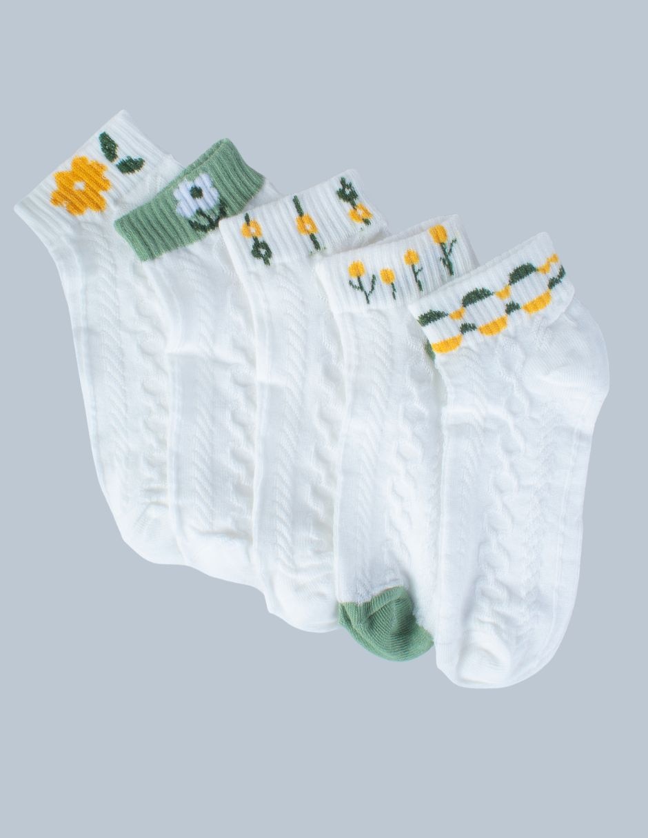 Set de tín de algodón para mujer 5 pares Set de tín de algodón para mujer 5 pares
