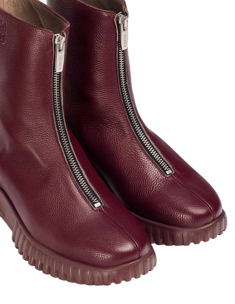 Bota arriba del tobillo de piel para mujer 4