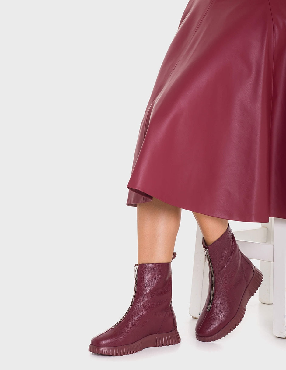 Bota arriba del tobillo de piel para mujer 5