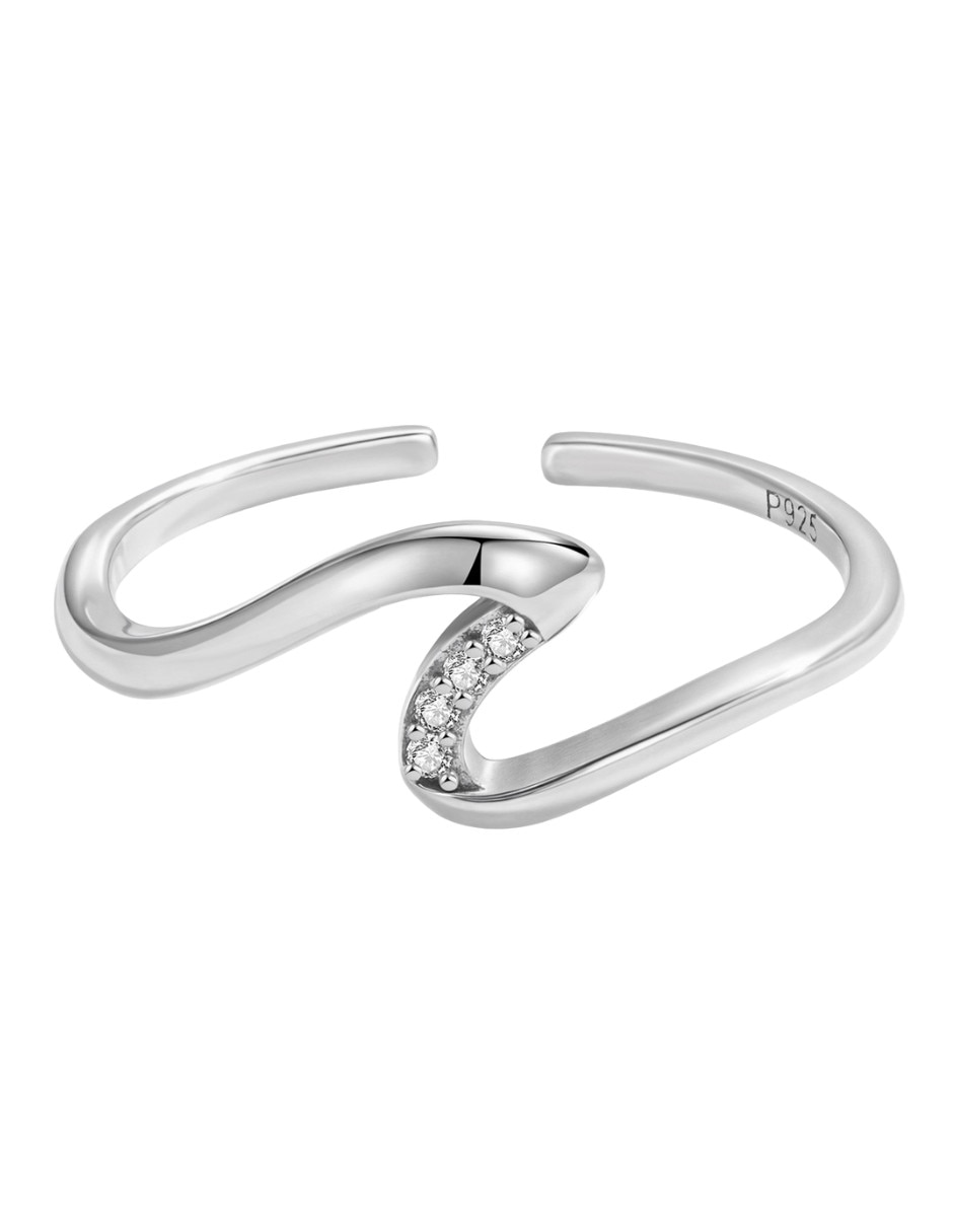 De ondulada nature p 925 de plata circonita pavé