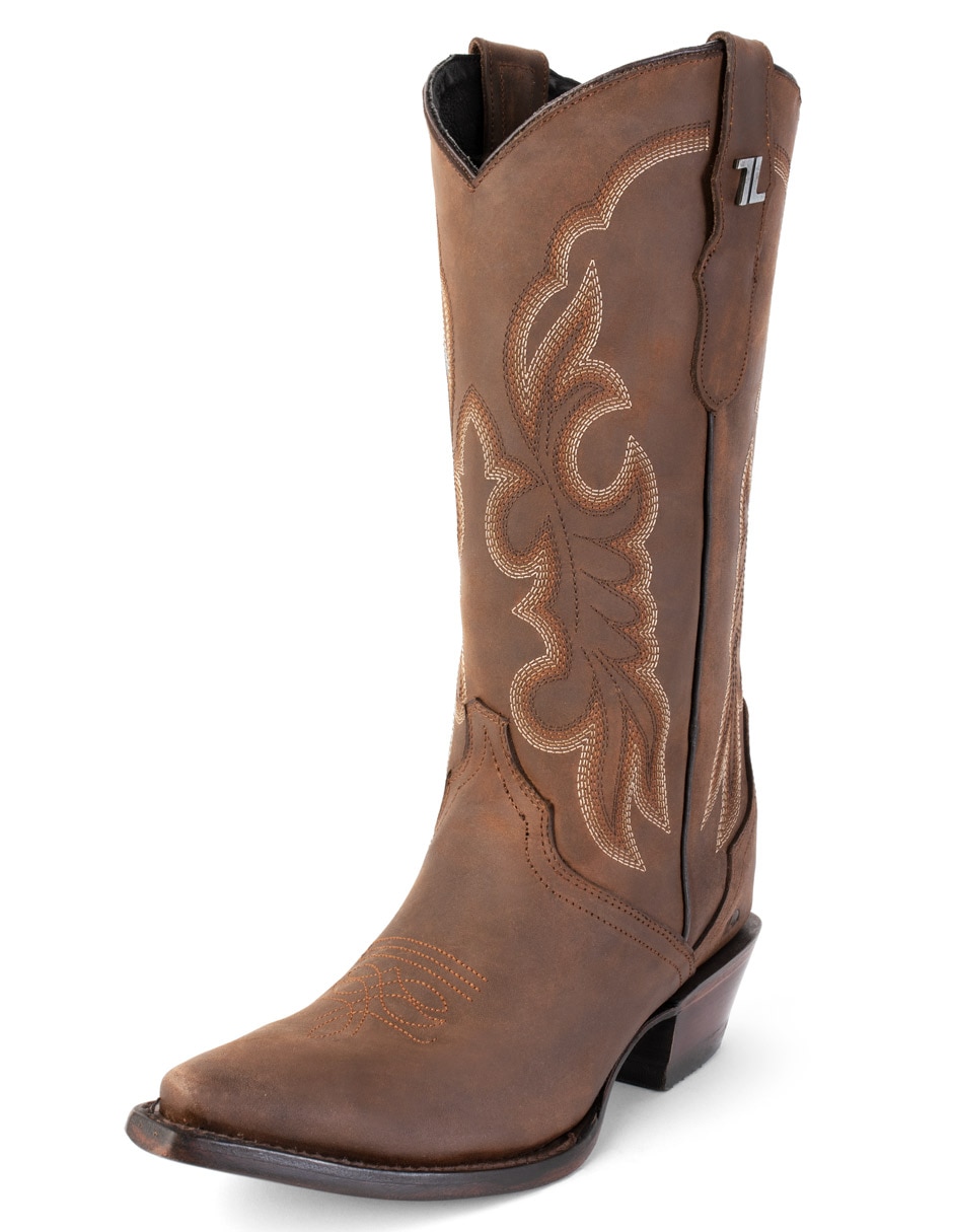 Bota cowboy abajo de la rodilla de piel para mujer 5