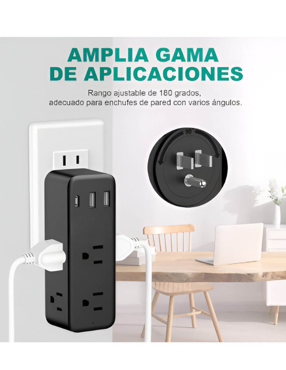 Multicontacto XTLLAR14204 de 4 contactos y 2 puertos USB 2