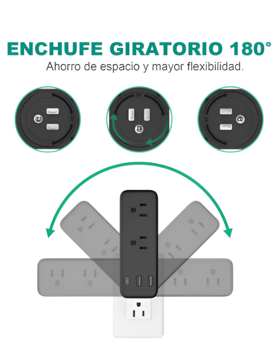 Multicontacto XTLLAR14204 de 4 contactos y 2 puertos USB 3