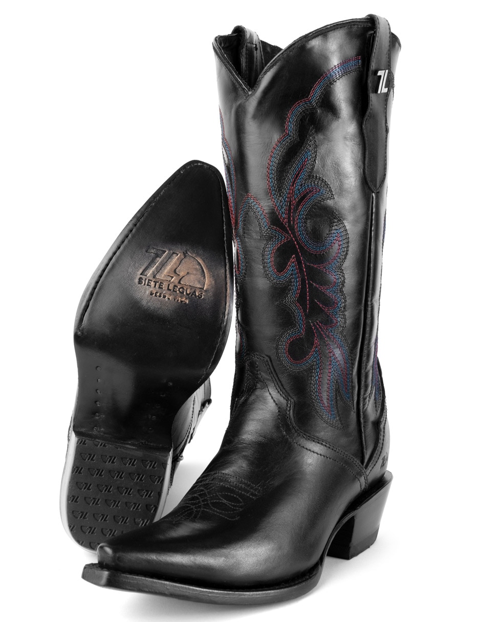 Bota cowboy abajo de la rodilla Siete Leguas de piel para mujer