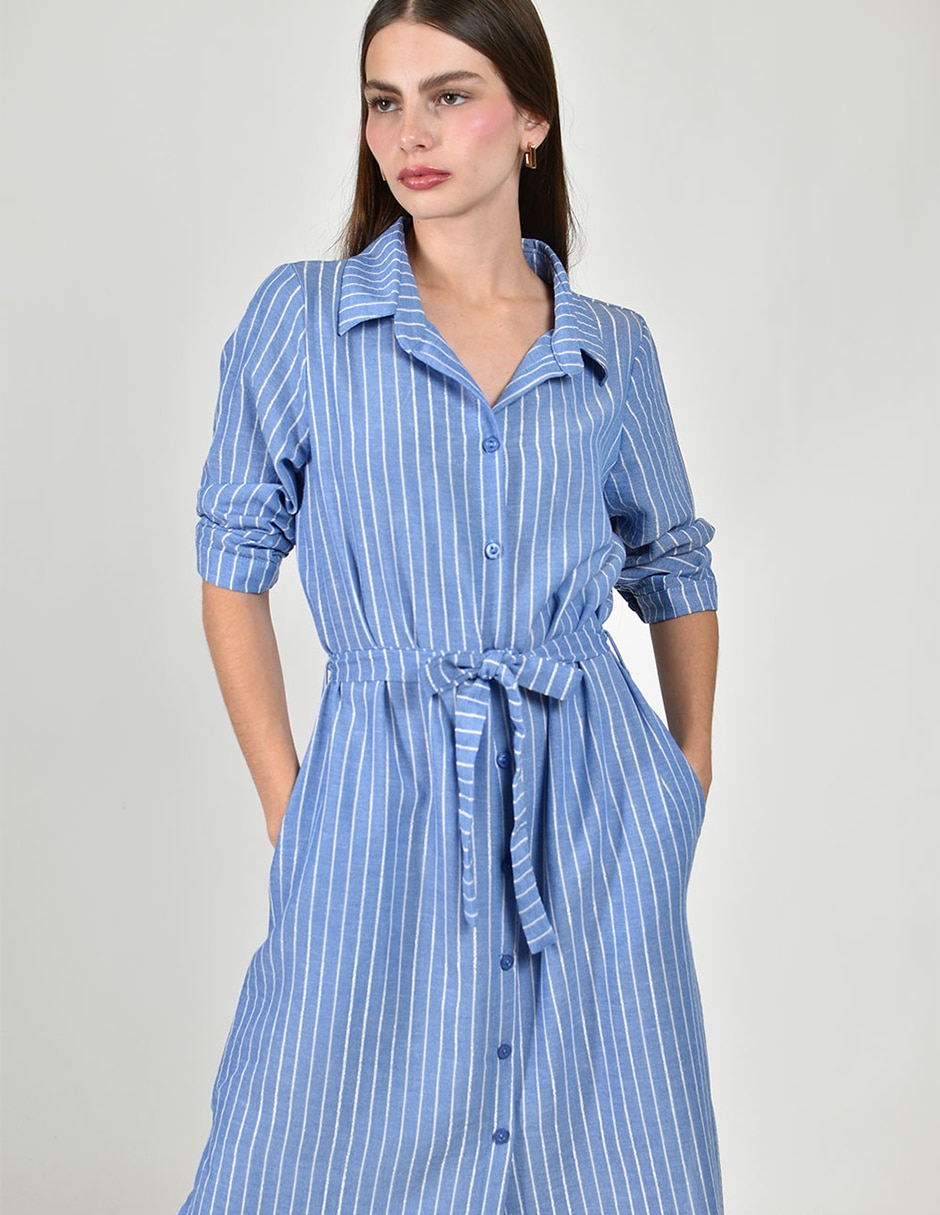 Vestido camisero midi Casual para mujer 3