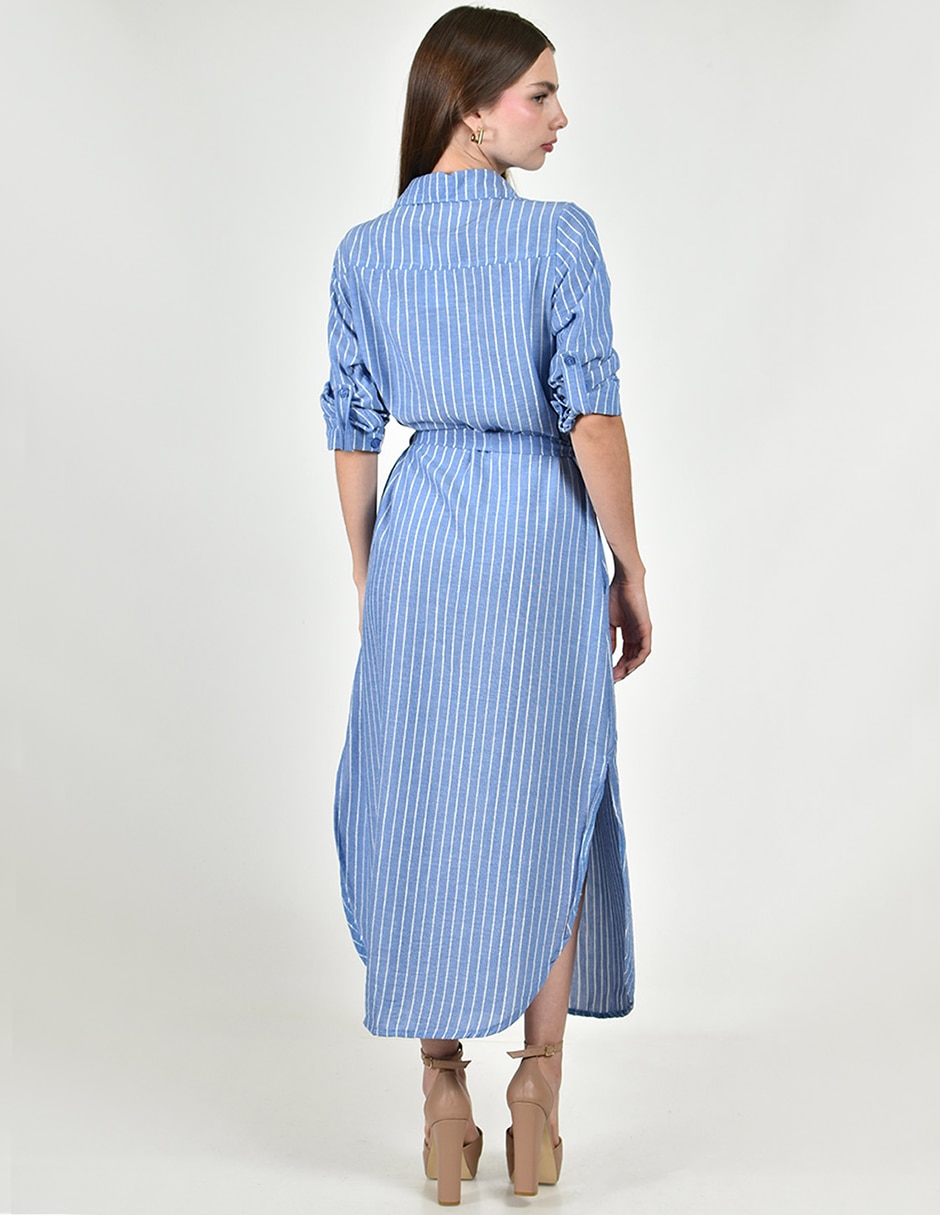 Vestido camisero midi Casual para mujer 4