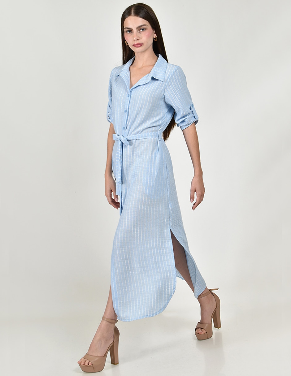 Vestido camisero midi Casual Roman Fashion para mujer