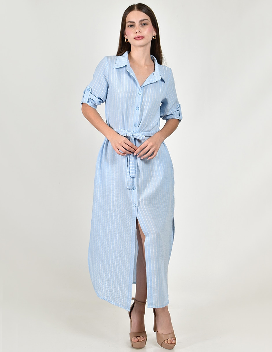 Vestido camisero midi Casual Roman Fashion para mujer