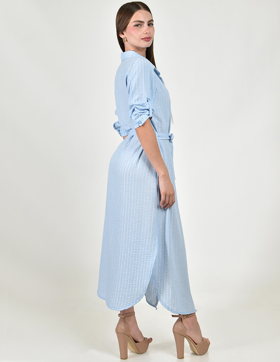 Vestido camisero midi Casual Roman Fashion para mujer