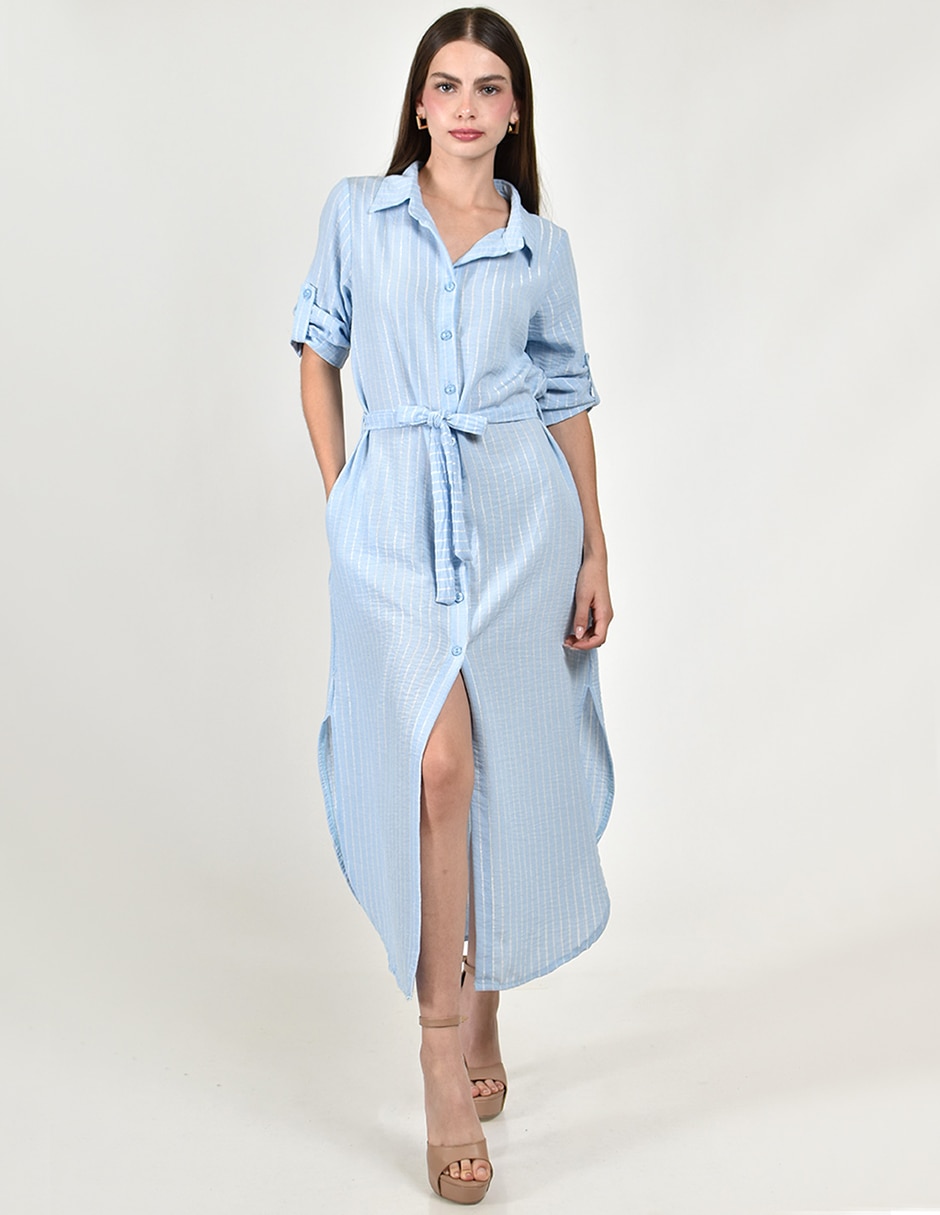 Vestido camisero midi Casual Roman Fashion para mujer