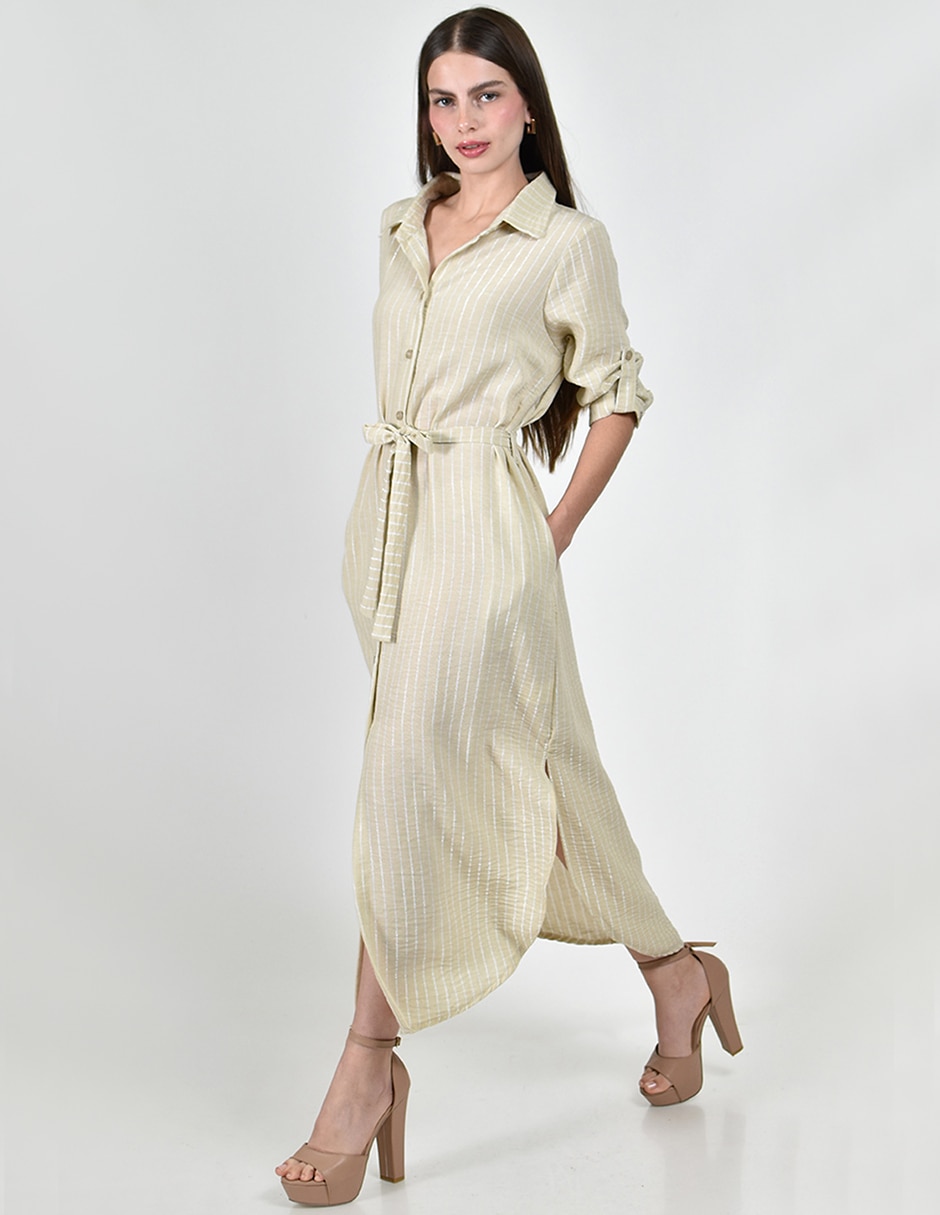 Vestido camisero midi Casual para mujer 2