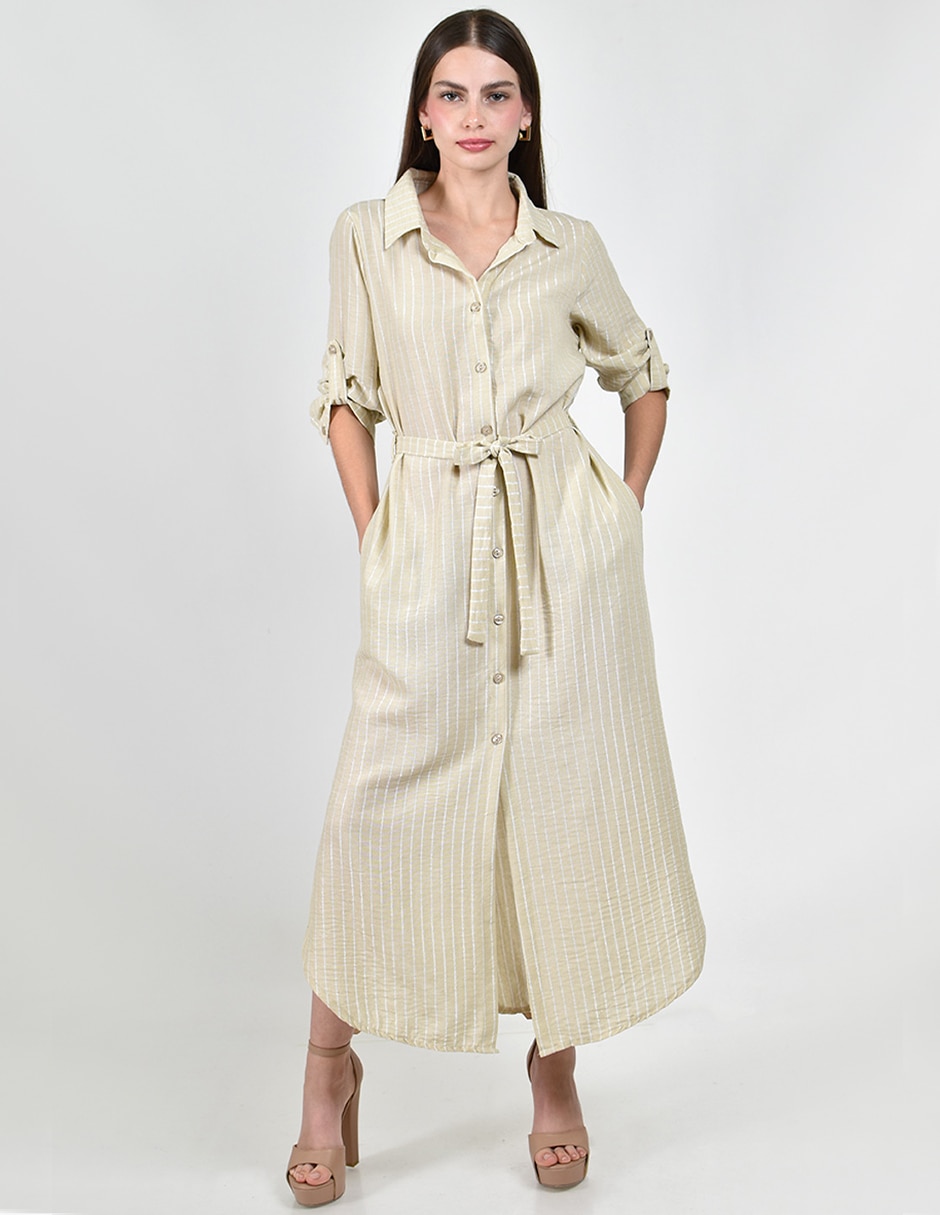Vestido camisero midi Casual para mujer 3