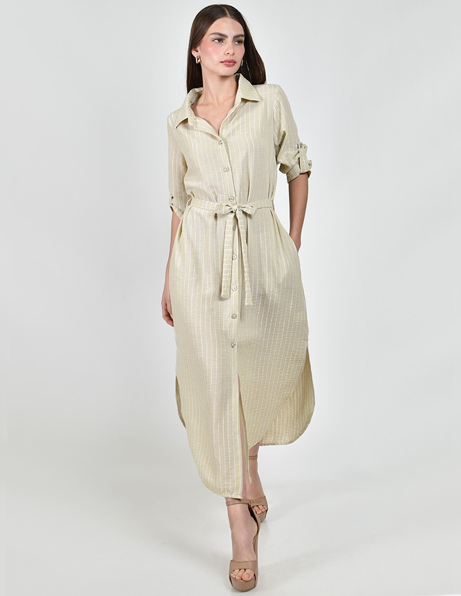 Vestido camisero midi Casual para mujer 4