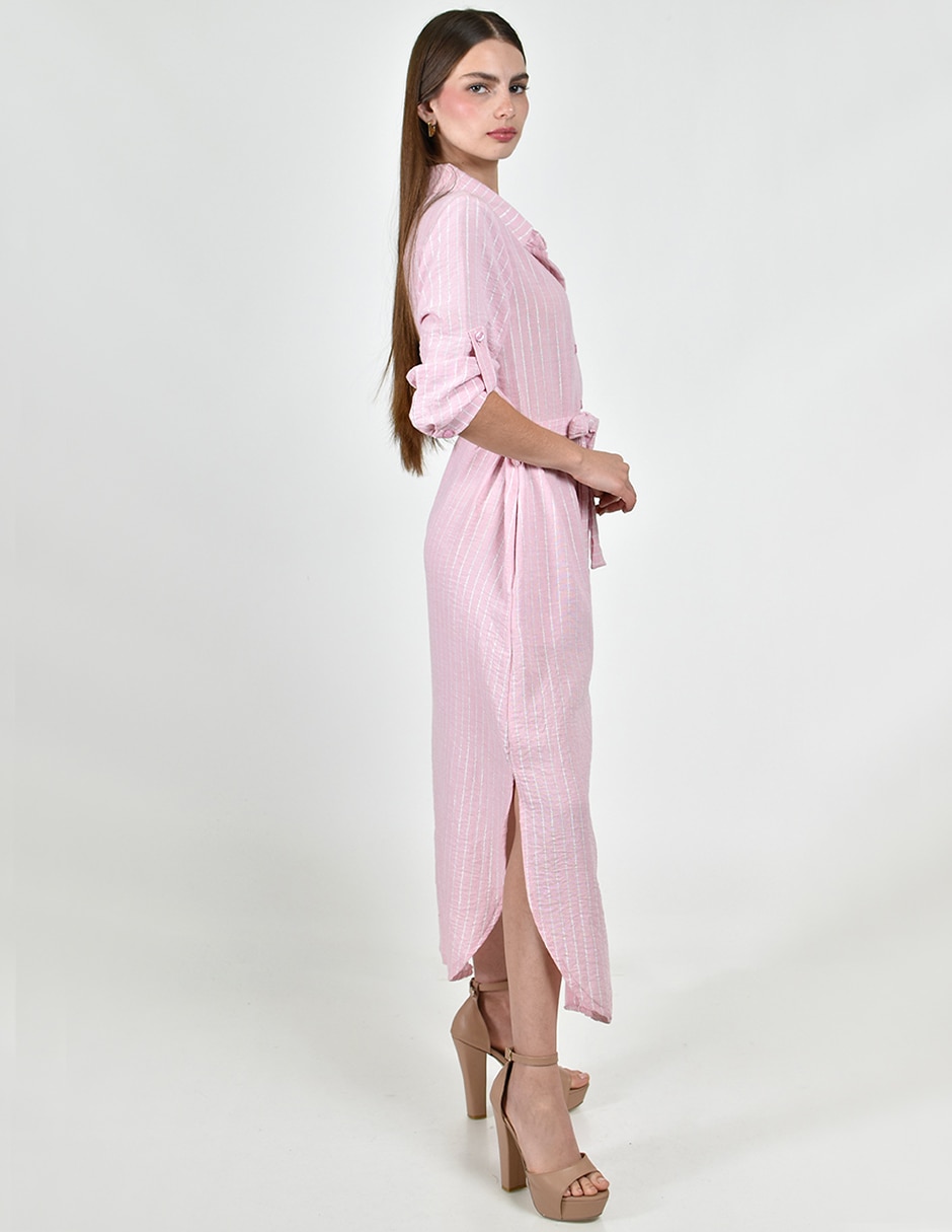 Vestido camisero midi Casual Roman Fashion para mujer