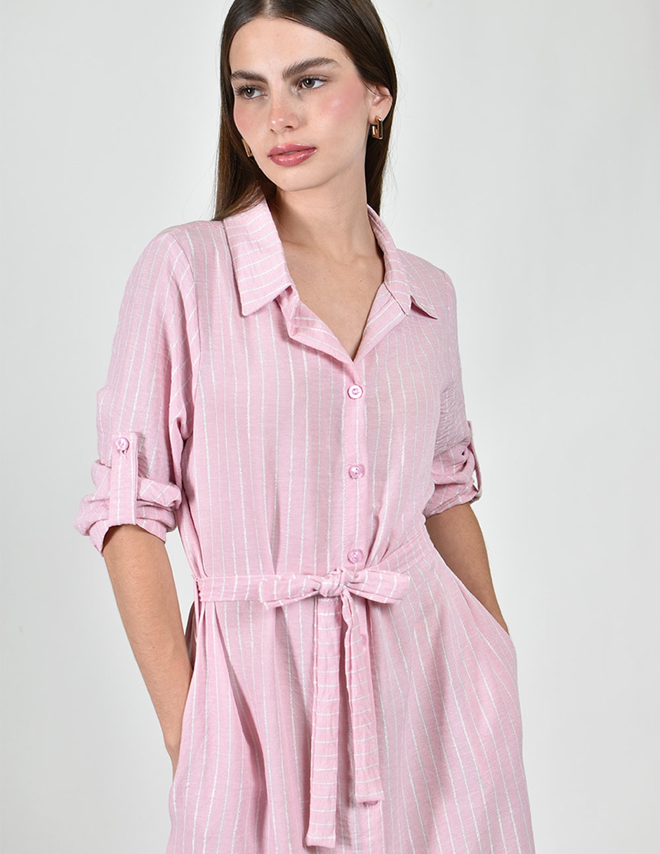 Vestido camisero midi Casual Roman Fashion para mujer