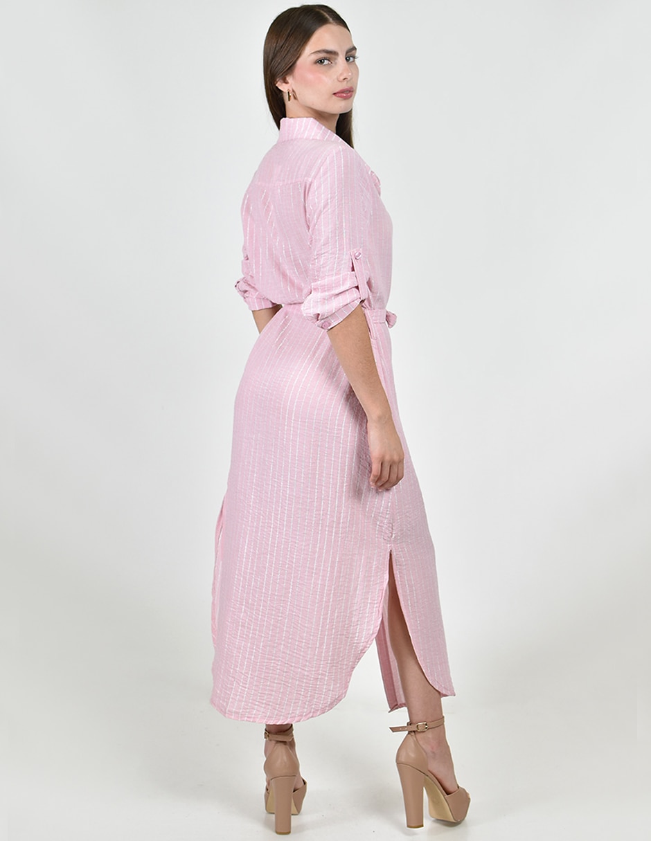 Vestido camisero midi Casual Roman Fashion para mujer