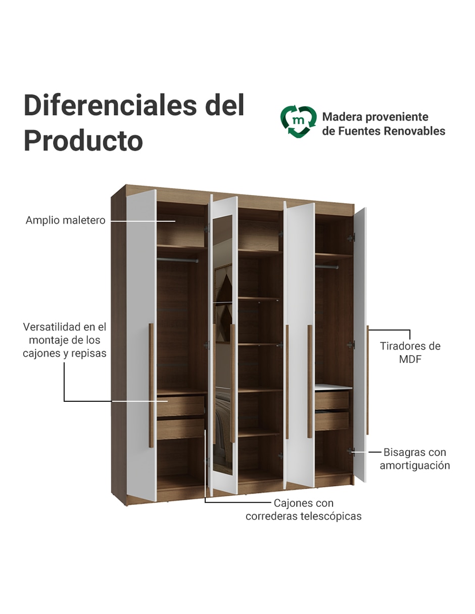 Ropero armable Venus 1106J32E4GL2 de MDP 2