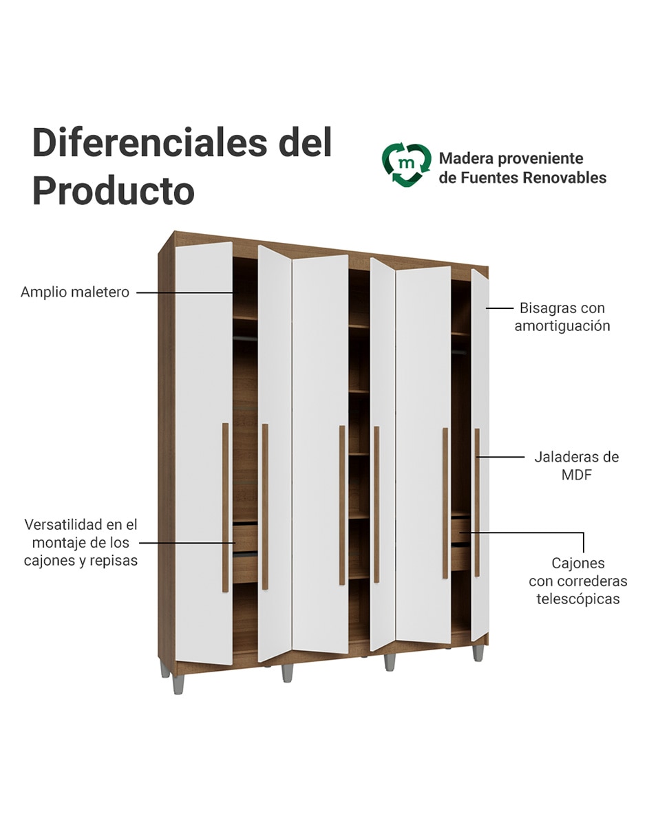 Ropero armable Venus 1106J34GL2CP de MDP 2