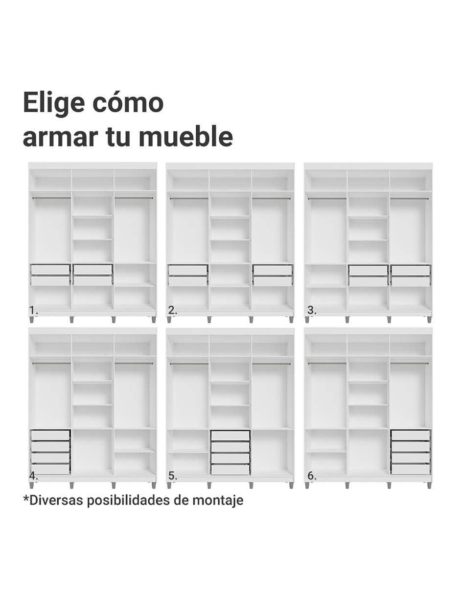 Ropero armable Venus 1106J52E4GL3CP de MDP 4