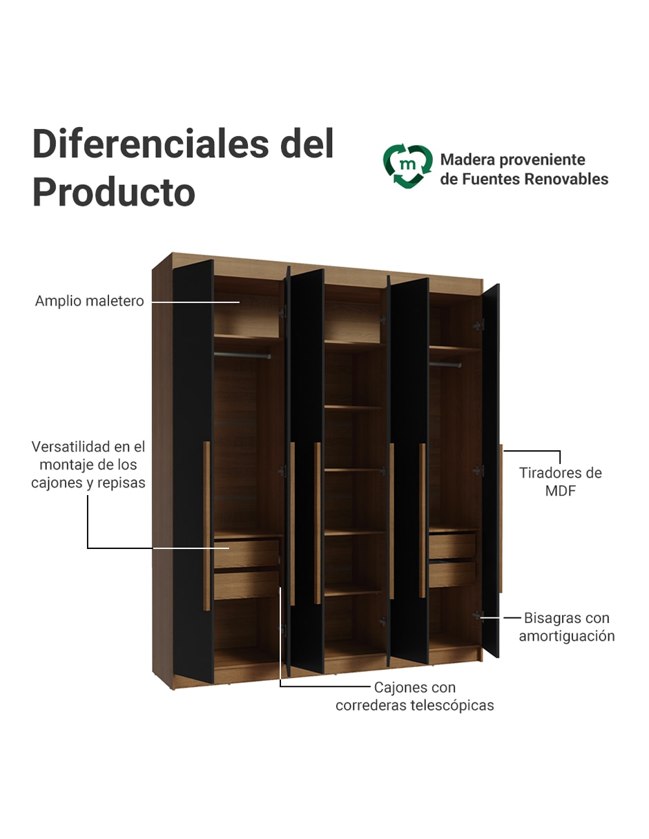 Ropero armable Venus 1106C14GL3 de MDP 2