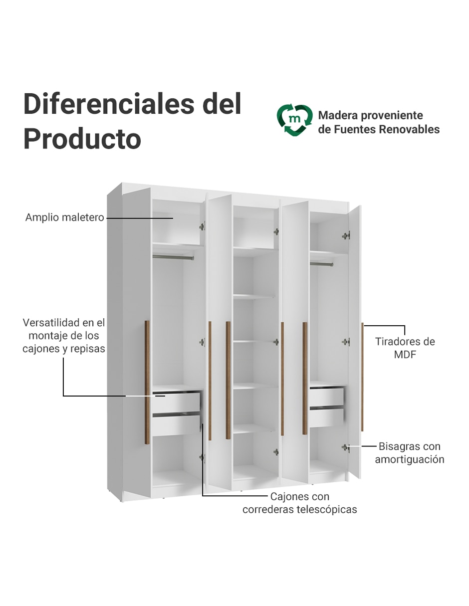 Ropero armable Venus 1106J54GL2 de MDP 2