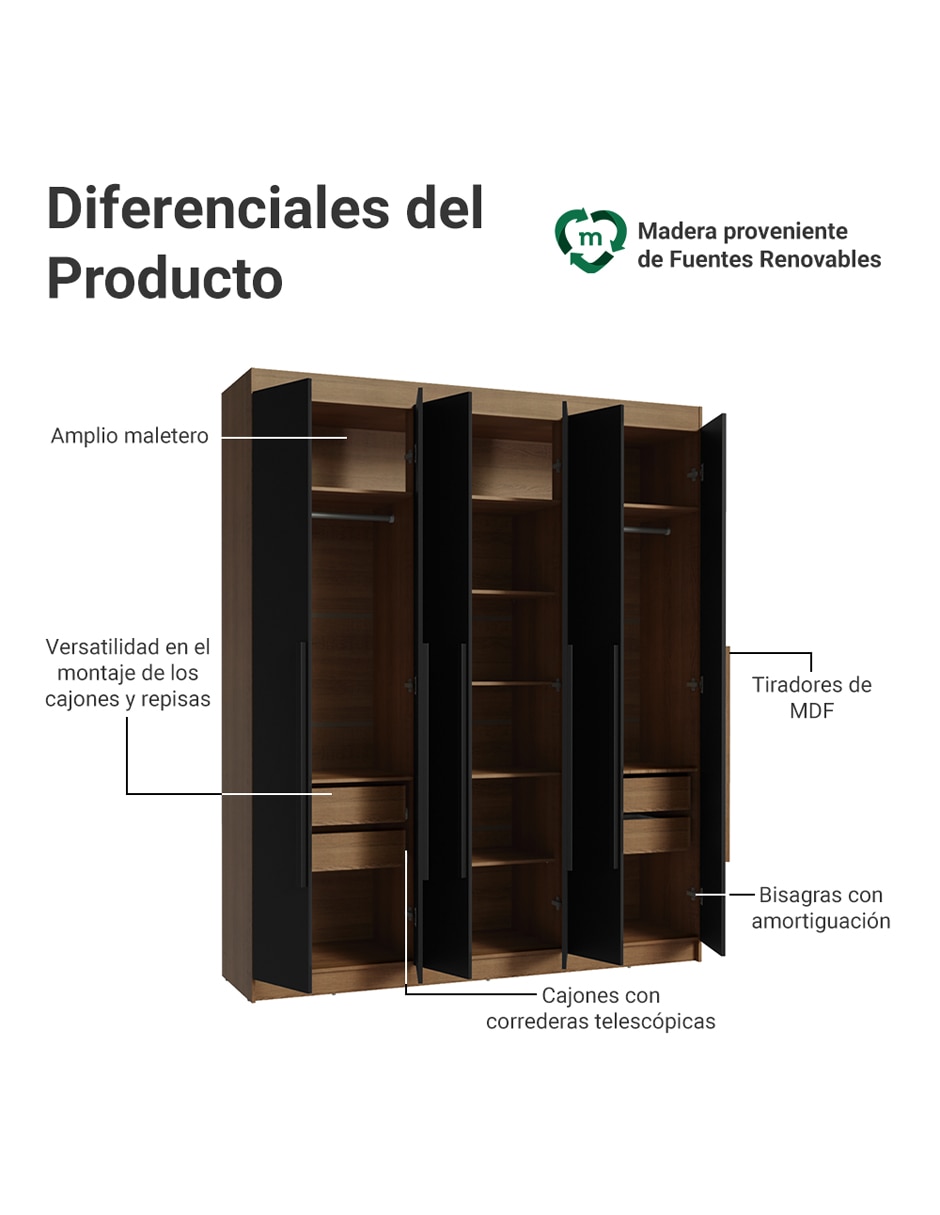 Ropero armable Venus 1106L34GL3 de MDP 2