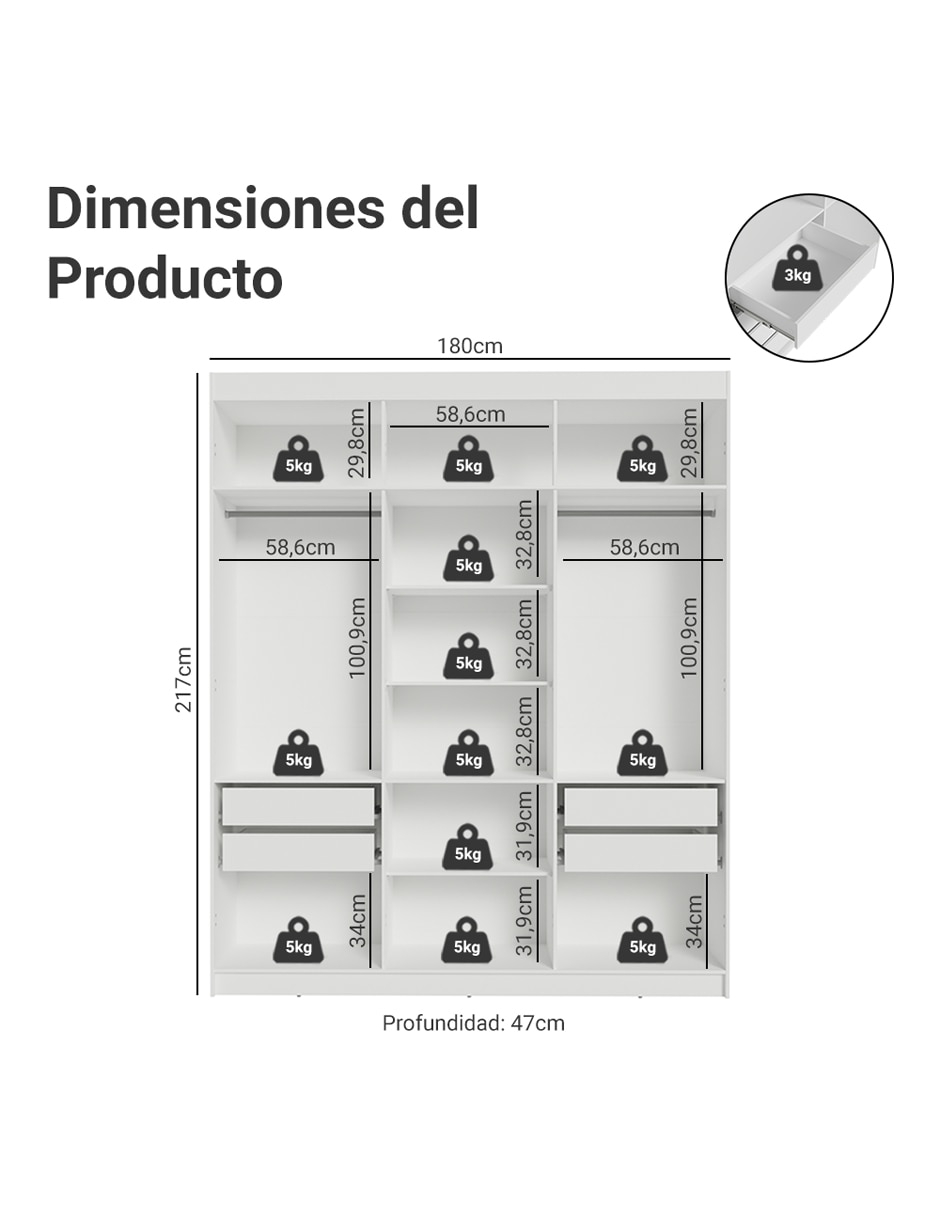 Ropero armable Venus de MDP 9